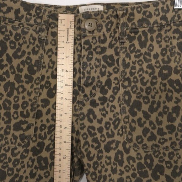 Sanctuary Pant Women 27 Leopard Print Standard Surplus Side Tuxedo Stripe Skinny - Picture 5 of 13